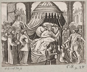 Ilustrace k Adamu Oleariusovi, „Perský Rosenthal od geniálního básníka Schich Saadi […]“, Schleswig 1660 od J. Muller