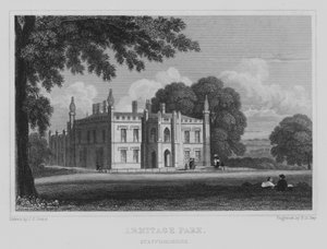 Armitage Park, Staffordshire (rytina) od John Preston Neale