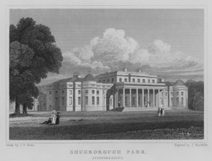 Shugborough Park, Staffordshire (rytina) od John Preston Neale