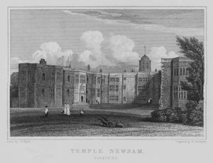 Temple Newsam, Yorkshire (rytina) od John Preston Neale