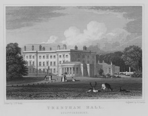 Trentham Hall, Staffordshire (rytina) od John Preston Neale