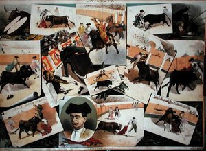 Sezóna býčích zápasů z roku 1885 (barevné lito) od J. Palacios