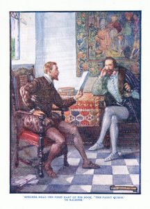 Spenser přečetl první část své knihy The Faery Queen to Raleigh, z English Literature pub. od T C & EC Jack, kolem roku 1920 od J. R. Skelton