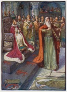 Královský básník při korunovaci skotského krále Alexandra III., Scone, 1249