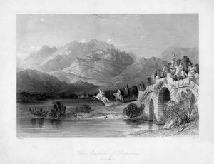 Akropole v Pergamu Bergama, Turecko, 19. století.