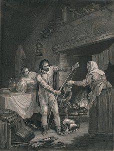 Alfred in the Neeatherds Cottage, polovina 19. století. od J. Rogers