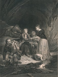 Chas. Edward The Pretender a Flora Macdonald, polovina 19. století. od J. Rogers