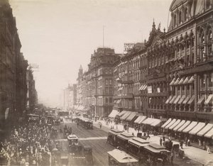 Pohled na State Street při pohledu na sever od Madison Street, Chicago, 1890 od J. W. Taylor