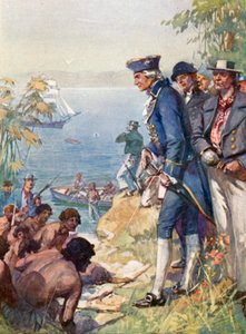 Kapitán Cook na břehu na Tahiti, 1769