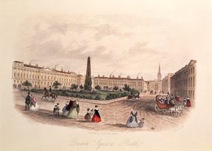 Queen Square, Bath, ryl J. Shury, c.1840 od J. after Appleby
