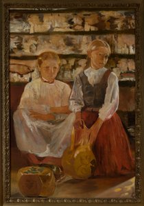 Dvě holčičky s džbánem od Jacek Malczewski