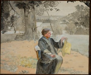 Portrét sestry Heleny v zahradě od Jacek Malczewski