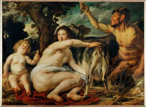 Jupiter enfant nourri par la chevre Amalthee - Dítě Jupiter, které kojila koza Amalthea ... od Jacob (studio of) Jordaens