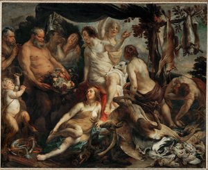 Le repos de Diane chasseresse - Diana odpočívá po lovu ... od Jacob (studio of) Jordaens