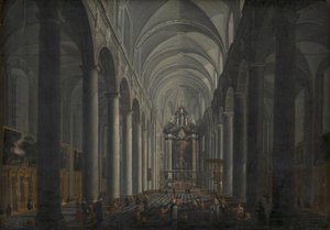 Interiér jezuitského kostela v Bruggách od Jacob Balthasar Peeters