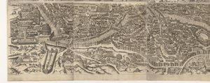 Plattegrond van Rome deset tijde van keizer Augustus (onderste blad) Velmi přesný obraz starověkého města vytvořený z antických památek Podobizna starověkého Říma ze stop zničených budov (...) od Jacob Bos