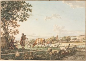 Pastorační krajina s vesnicí, 1799.