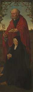Svatý Petr a dárce, reverz svatého Tomáše, 152025 od Jacob Cornelisz. van Oostsanen