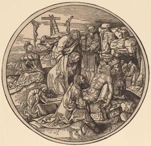 Oplakávání a pohřbívání od Jacob Cornelisz van Oostsanen