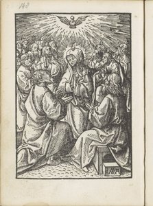 Vylití Ducha svatého The Little Passion (název série) od Jacob Cornelisz van Oostsanen
