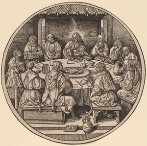 Poslední večeře od Jacob Cornelisz van Oostsanen after Albrecht Dürer