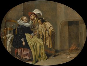 Pár v interiéru s cikánskou věštkyní, ca. 1632-33.