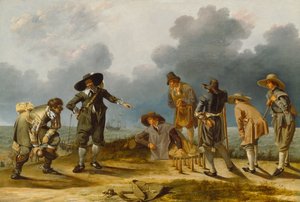 Hra kuželek, cca 1635-40 (olej na dubovém panelu)