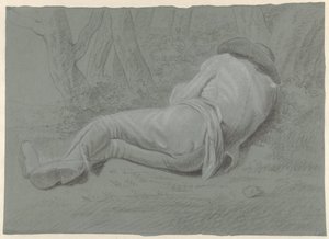 Muž ležící pod stromy od Jacob Ernst Marcus (attributed to)