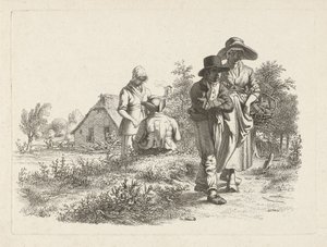 Slepá žena a konverzující postavy na farmě Studijní tisky / Etudes gravées (název série)