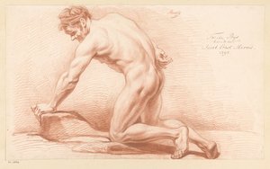 Klečící mužský akt, boční pohled (2. cena 1797)