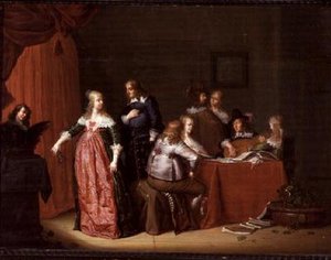 Párty v interiéru od Jacob F. van der (follower of) Merck