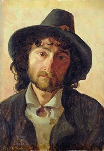 Head of a Man, 1841 (olej na papíře položený na palubě)