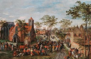 Vesnický jarmark Jacoba Grimmera od Jacob Grimmer