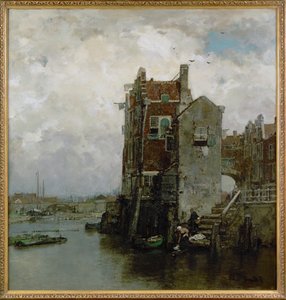 Pohled na starý Dordrecht (obraz) od Jacob Henricus or Hendricus Maris
