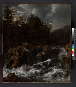 Krajina s vodopádem, před 1682 od Jacob van Ruisdael