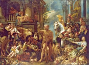 Diogenes hledá čestného muže od Jacob Jordaens