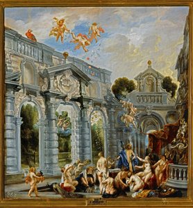 Bohyně a nymfy po koupeli ... (malba na plátně) od Jacob Jordaens