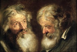 Hlavy dvou starců od Jacob Jordaens