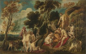 Marsyas špatně zacházeno múzami, 1630-1640 od Jacob Jordaens