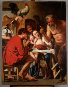 Satyr na návštěvě u rolníků od Jacob Jordaens