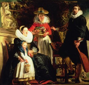 Umělec a jeho rodina v zahradě, cca 1620-22 (olej na plátně) od Jacob Jordaens
