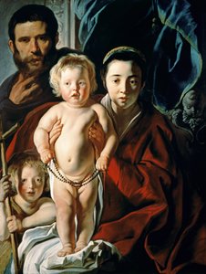 Svatá rodina se sv. Janem Křtitelem, kolem 1620-25 od Jacob Jordaens