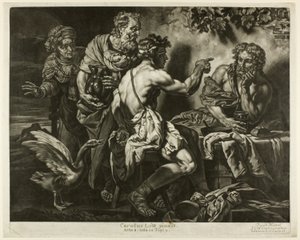 Jupiter a Merkur s Filemonem a Baucisem od Jacob Mannl