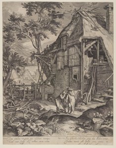 Abraham vyhání Hagar od Jacob Matham