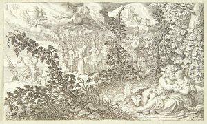 Bakchus a Ariadna od Jacob Matham