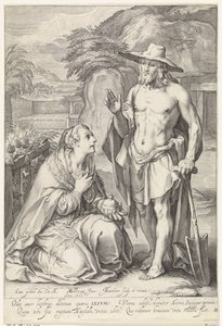 Kristus se zjevuje Marii Magdaleně (Noli me tangere) od Jacob Matham