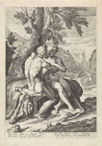 Herkules v Deianiře od Jacob Matham