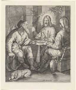 Jídlo v Emauzích od Jacob Matham