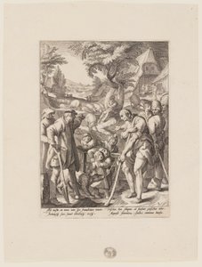 Kajícnost marnotratného syna z knihy Historie marnotratného syna od Jacob Matham