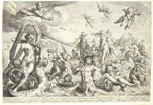 Triumf Neptuna a Thetis od Jacob Matham